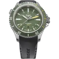 Traser H3 H3 110326 Herren-Taucheruhr P67 Diver Automatik Grün mit Kautschukband