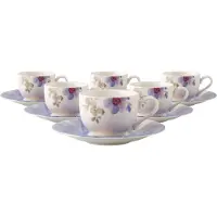 Villeroy & Boch Mariefleur Gris Basic Espressotasse mit Untertasse 50 ml 6er Set