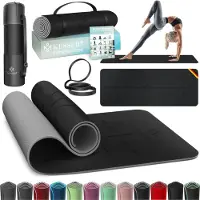 Kesser Gymnastikmatte mit Tragegurt rutschfest TPE Yogamatte Gepolstert & rutschfest Fitnessmatte , 183 x 61 Trainingsmatte für Fitness Sportmatte, Pilates & Gymnastik Workout extradick