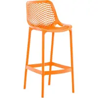 DELUKE Barhocker modern Orange LORL - Kunststoff, 105x45x53cm | Barhocker mit Lehne Tresenhocker Barstuhl Küchenhocker Thekenhocker hoher Stuhl