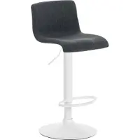 CLP Barhocker Hover mit Stoffbezug | Farbe dunkelgrau Material Gestell Metall matt weiss
