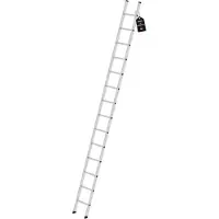 Proregal Sprossen-Anlegeleiter Germany | 14 Sprossen | Arbeitshöhe 4,90m | 350mm breit ohne Traverse | Traglast 150kg | Alu