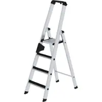MUNK Günzburger Steigtechnik Stufen-Stehleiter einseitig begehbar mit clip-step 4 Stufen - 041504