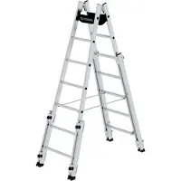 MUNK Günzburger Steigtechnik Sprossen-Stehleiter treppengängig 2x7 Sprossen
