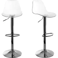 Miliboo - Design-Barhocker transparent 2er-Set GALILEO