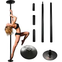 Baumarktplus Pole Dance Tanzstange schwarz 231 - 274 cm Ø 45 mm Tabledance Static & ohne Bohren
