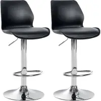CLP 2er Set Barhocker Gilbert | Farbe schwarz Material Kunststoff