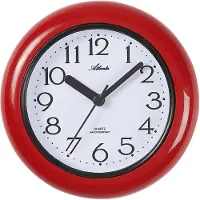 Atlanta 454/1 Wanduhr Tischuhr Baduhr Badezimmeruhr Quarz analog rot