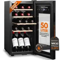 Sommertal Weinkühler Kühlschrank WK50 mit Glastür 50L