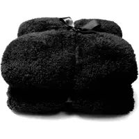 Unique living - Plaid/Decke Teddy - schwarz - 150 x 200 cm