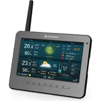 Bresser 7003500 Basisstation für WLAN Funk Wetterstation mit 17,8 cm TFT
