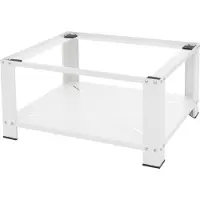 ML-Design Waschmaschinen Untergestell mit Ablage 63x54cm, Stahl Weiß, bis 150kg, für Kühlschrank,Waschmaschinen-Unterschrank, Waschmaschinensockel