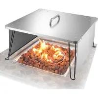 Vevor Feuerstelle Deckel, 645x645x370 mm, Outdoor-Hitzeabweiser, Feuerschalendeckel aus Edelstahl für Lagerfeuer, Camping, Holzverbrennung, mit 4 klappbaren Beinen und Tragegriff