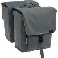 New Looxs Doppelte Fahrradtasche Tulum 32 Liter 35 x 17 x 37 cm (2x) - grau/grün abnehmbar