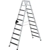 MUNK Günzburger Steigtechnik Stufen-Stehleiter beidseitig begehbar mit clip-step R13 2x10 Stufen