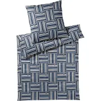 JOOP! Mako-Satin-Bettwäsche-Garnitur Weave Farbe Navy Größe 200x200+2x80x80