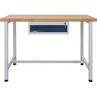 Proregal Werkbank Rhino mit Einzelschublade | HxBxT 84x120x60cm | Traglast 300kg | Lichtgrau/Anthrazitgrau