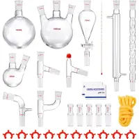 Vevor Labor-Destillationsset, 3,3-Boro-Laborglas-Destillationsset mit 24- und 40-Verbindungen, 1000-ml-Destillationsgeräte-Set für ätherische Öle, 29-teiliges Set mit Glaswaren