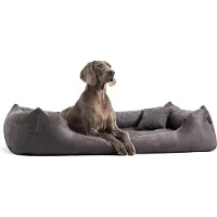 Tierlando MORITZ SOFT Hundebett Hundesofa M - XXL 90 110 130 160 cm - Größe: 110x90cm | Farbe: 02 Graphit