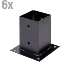 Alberts 825201 Aufschraubhülse - schwarz - kunststoffbeschichtet - 91 x 91 mm, 6er Set