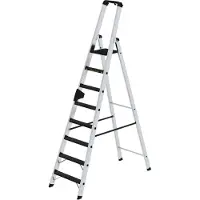 MUNK Günzburger Steigtechnik Stufen-Stehleiter 250 kg einseitig begehbar mit clip-step R13 8 Stufen - 042708
