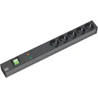 Bachmann 333.537 19“ 1HE 5xCEE7/3 1xGVS Strom 2,0m CEE7/7 333537