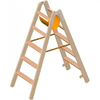 Layher 1020 Holzstehleiter mit 2x5 Stufen