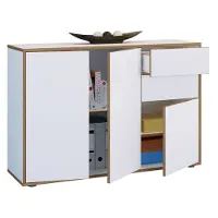 VCM Holz Kommode | Sideboard mit Drehtüren und Schubladen | Büromöbel | Maße ca H. 74 x B. 110 x T. 32cm - Salia
