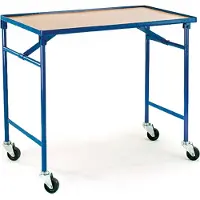 ROLLCART Faltbarer Tischwagen 1000x600mm Ladefläche mit Buchedekor