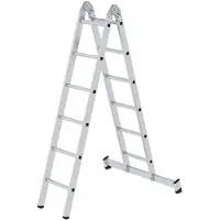 MUNK Günzburger Steigtechnik MUNK Gelenk-Klappleiter mit Nivello Traverse 2x6 Sprossen
