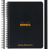Rhodia 5x Spiralbuch Notebook dotBook A5+, 80 Blatt 80g, dot/punktkariert, abtrennbar - Schwarz 193439C