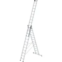MUNK Günzburger Steigtechnik Günzburger Mehrzweckleiter 3tlg. Alu 3x12 Sprossen Arbeits-Höhe 9700mm - 33312