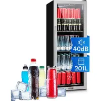Klarstein Mini Kühlschrank mit Glastür, Mini-Kühlschrank für Zimmer, Getränkekühlschrank Klein mit Verstellbaren Ablagen, Kleiner Kühlschrank 171 Liter, Indoor/Outdoor Kühlschrank Leise