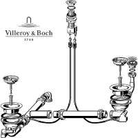 Villeroy & Boch Villeroy und Boch Ablaufgarnitur 823210 mit Excenter für Spülstein Doppelbecken / Ablaufgarnitur