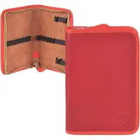 Sonnenleder Schüleretui Stifteetui Federtasche Leder LASSE Stiftetui rot orange 801-210-87