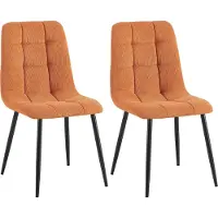 CLP 2er Set Esszimmerstuhl Tilde gepolstert mit Rückenlehne bis 150 kg belastbar orange Material Cord
