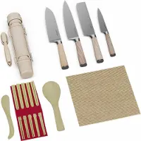 Klarstein Shibui Sushi Set Zum Selber Machen - 15-teiliges DIY Sushi Set mit Edelstahlmessern, Bambusmatten & Zubehör für Anfänger & Profis
