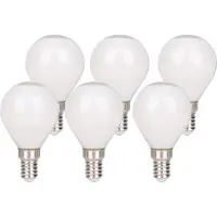 Näve Leuchten LED Leuchtmittel DAFFY mit E14 dimmbar LED Leuchtmittel DAFFY mit E14 dimmbar 6er-Set LED Leuchtmittel "DAFFY" H: 7,7cm warmweiß - E14, 4 Watt, 400 Lumen, Metall und Glas, weiß – dimmbar