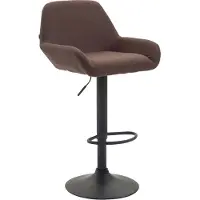 DELUKE Barhocker DUBLIN - Braun, Stoff, Schwarz | Barhocker mit Lehne Barstuhl Tresenhocker Tresenstuhl Kneipenhocker Kneipenstuhl