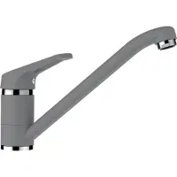 Schock Küchenarmatur "COSMO", grau, B:21,6cm H:16,8cm Ø:4,9cm, Messing, Armaturen, Küchenarmatur, Festauslauf, Wasserspar-Perlator, Schwenkbereich 360