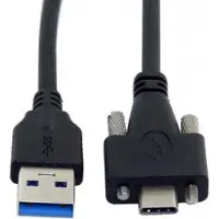 System-S USB 3.1 Kabel 3 m Typ C Stecker zu 3.0 Typ A Stecker Schraube in Schwarz