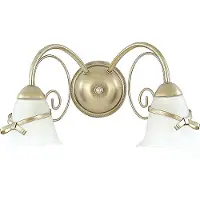 Licht-Erlebnisse Wandlampe Floral KOKARDA Gold Glas Metall 2-flammig E14 Wandleuchte Wohnzimmer Schlafzimmer Flur