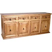 MiaMöbel Sideboard Mexico Möbel 210x87x52 cm Landhausstil Massivholz Pinie Honig