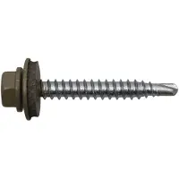 Swg Bohrschraube Sechskantkopf mit Dichtscheibe beigrau 4,8 x 35 -100 Stück
