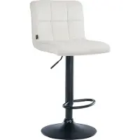 DELUKE Barhocker BRISBAN - Creme, Samt, Schwarz | Barhocker mit Lehne Barstuhl Tresenhocker Tresenstuhl Kneipenhocker Kneipenstuhl