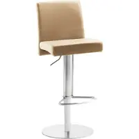 Mayer Barstuhl Sitzmöbel 1243 42 x 49 x 83 cm Edelstahl beige