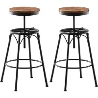 DELUKE 2er Set Barhocker KOZON - Metall Schwarz 42x42x70 cm | Barstuhl Drehbar Tresenhocker Tresenstuhl Kneipenhocker Kneipenstuhl