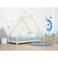 Benlemi Kinderhausbett TAHUKA in Tipi-Form 90x180 cm Marineblau