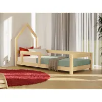 Benlemi Hausbett POPPI mit Rausfallschutz 140x200 cm Salbeigrün, Rechts