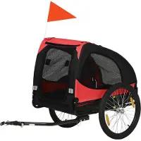 MEIYOU Hundeanhänger,klappbarerFahrradanhängerfürHunde,wasserbeständig,Oxfordstoff,Metall,140x71x83cm,Rot